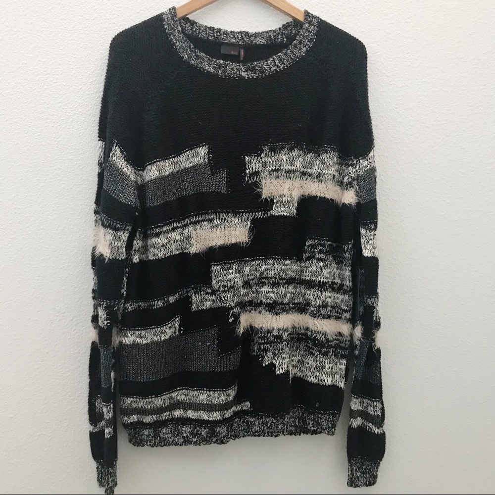 NWT Kaii fuzzy striped oversized sweater medium